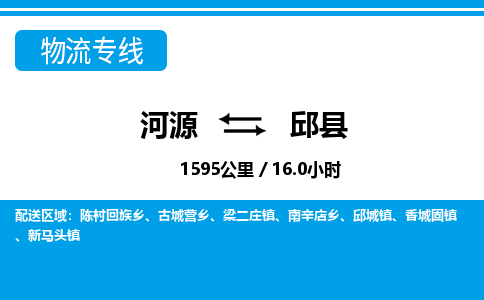 河源到邱县物流专线-河源至邱县货运专线