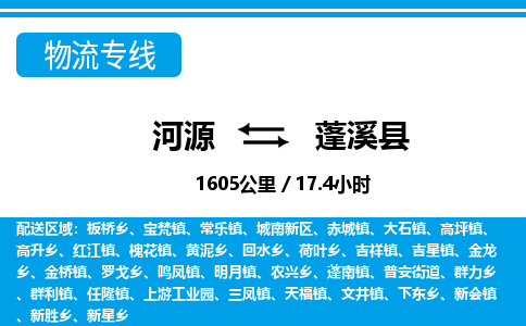 河源到蓬溪县物流专线-河源至蓬溪县货运专线