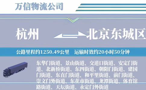 杭州到北京东城区物流公司