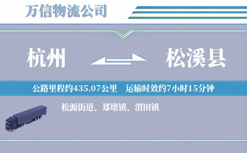 杭州到松溪县物流公司
