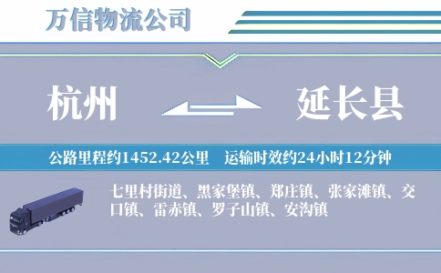 杭州到延长县物流公司