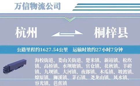 杭州到桐梓县物流公司