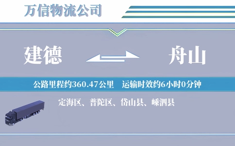 建德到舟山物流公司