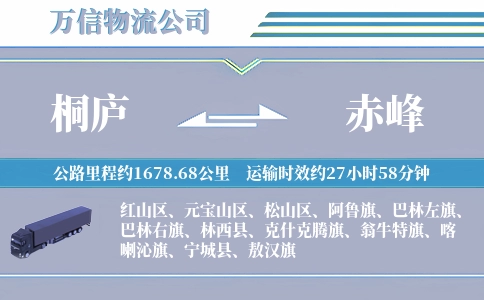 桐庐到赤峰物流公司