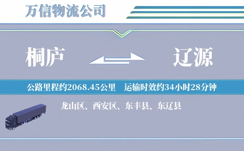 桐庐到辽源物流公司